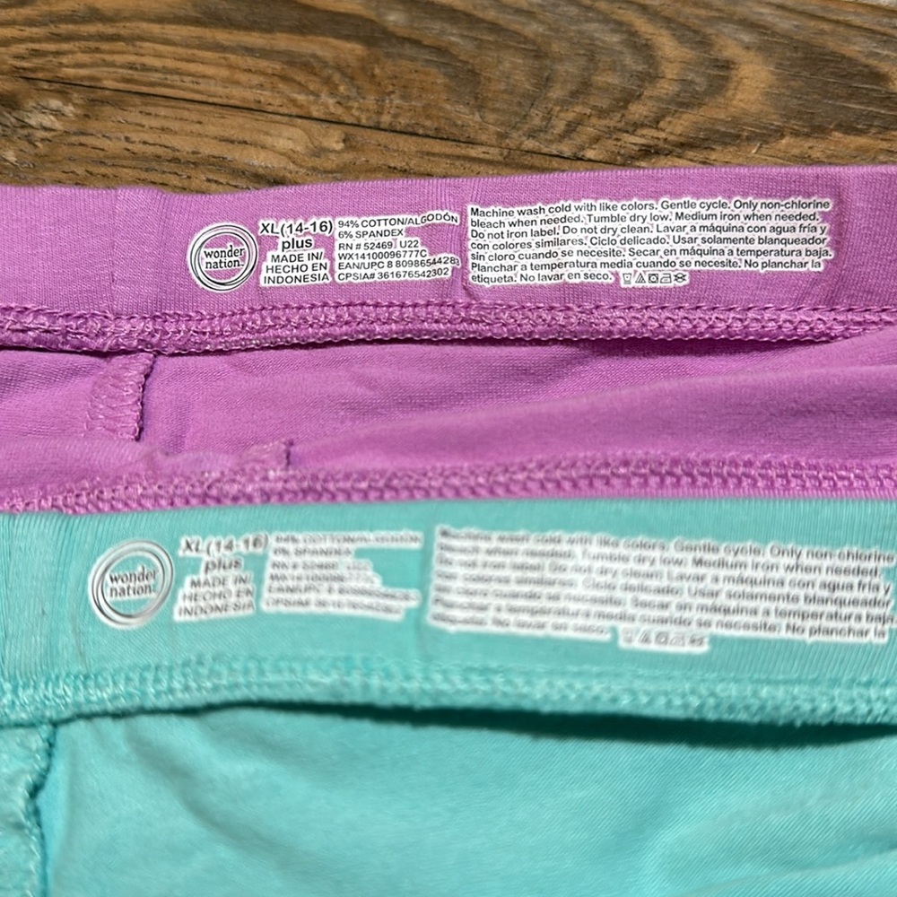 Wonder Nation, Girls (14-16) Plus, Lavender and Mint Bike Shorts - Picture 4 of 4